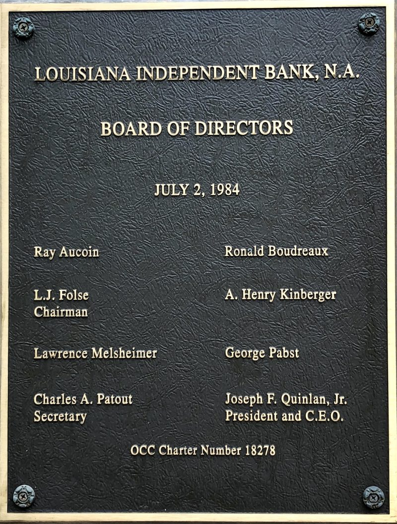 Board of Directors Plaque
